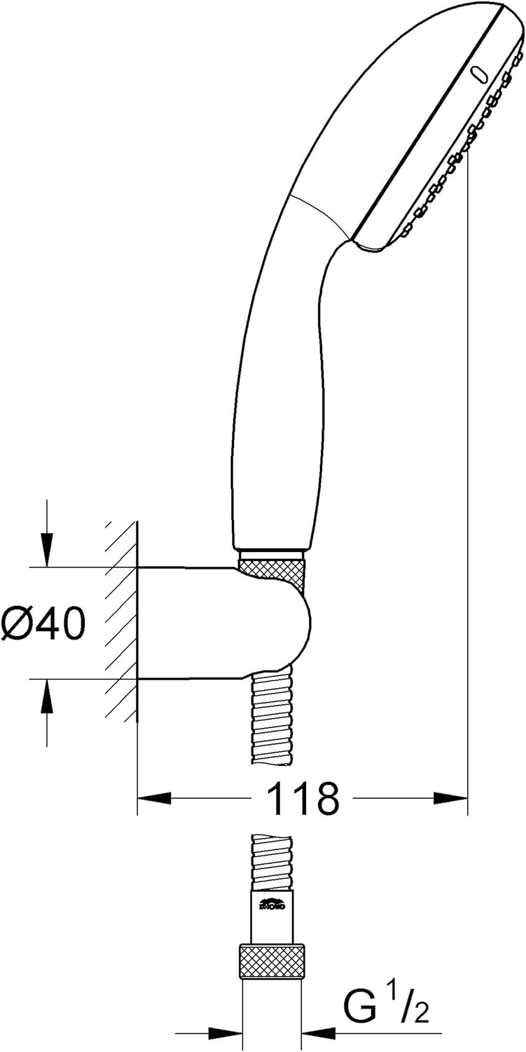 Grohe مجموعة حامل الحائط GROHE Tempesta 100 مع 2 رشاشات - Image 3
